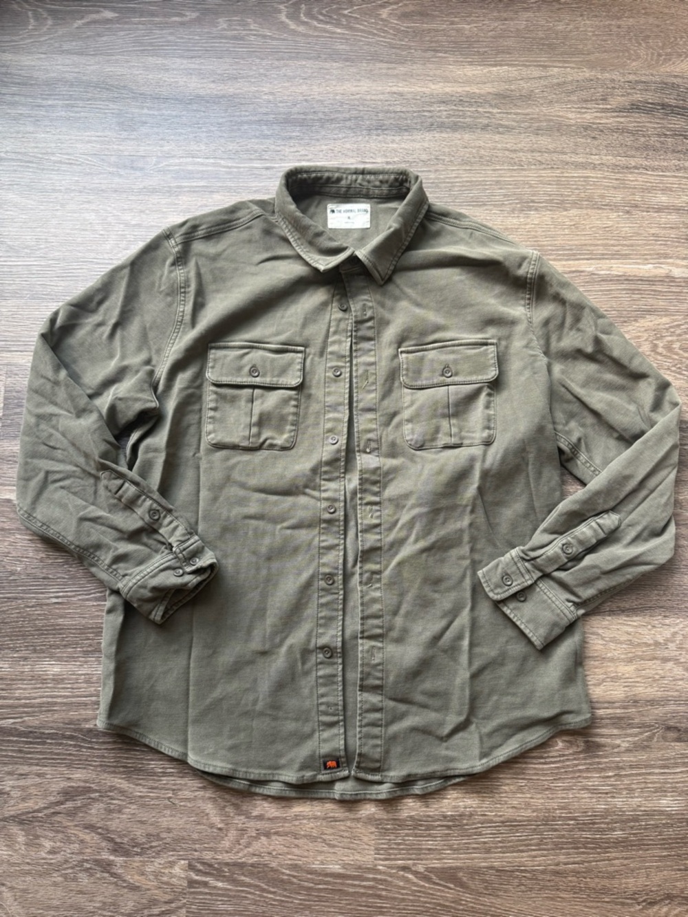 The Normal Brand Men's Olive Green Long-Sleeve Button-Up Shirt